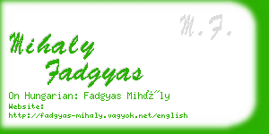 mihaly fadgyas business card